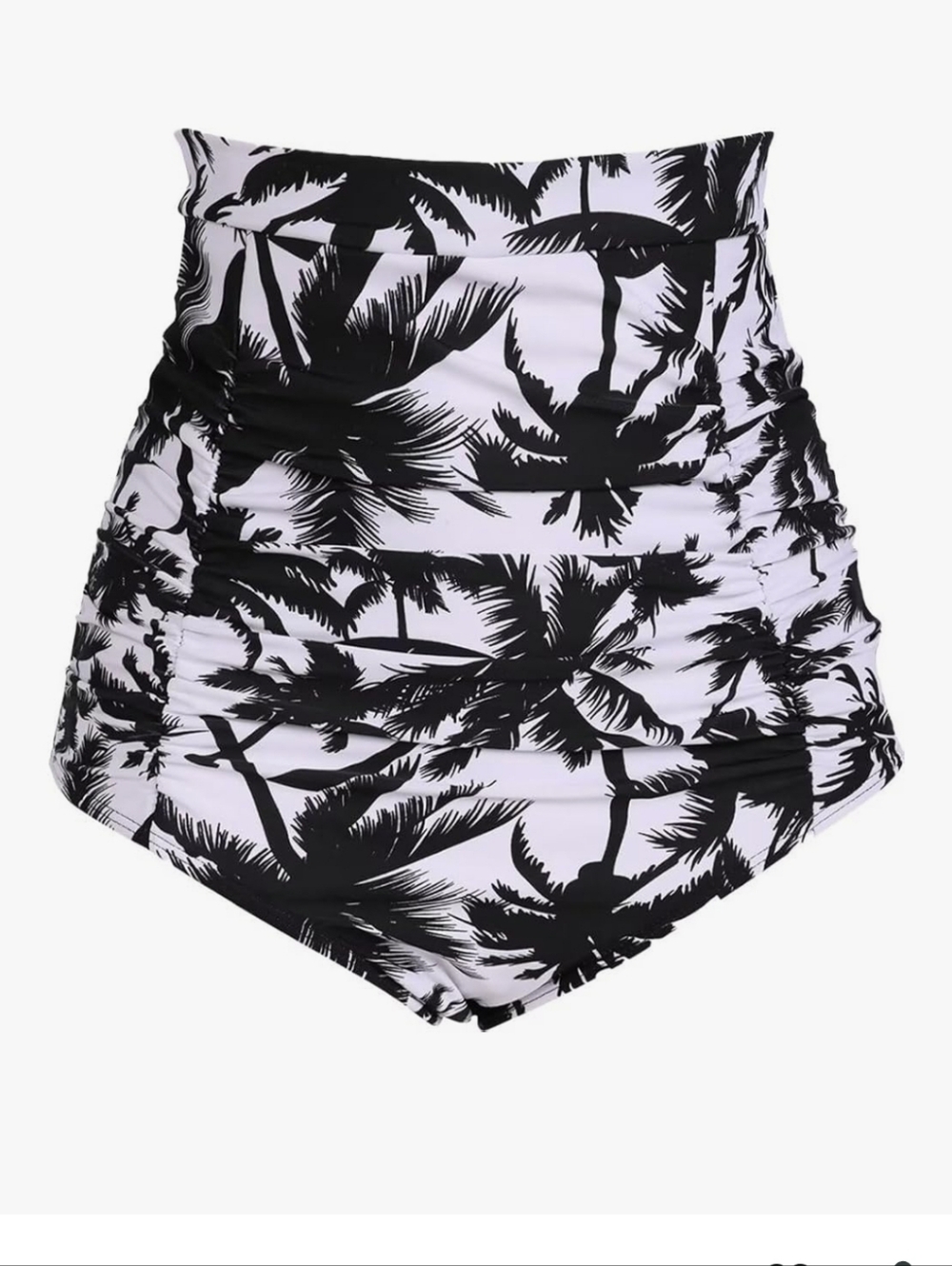 COCOPEAR Women's Ruched High Waisted Bikini Bottom Retro Vintage Swim Short Tank